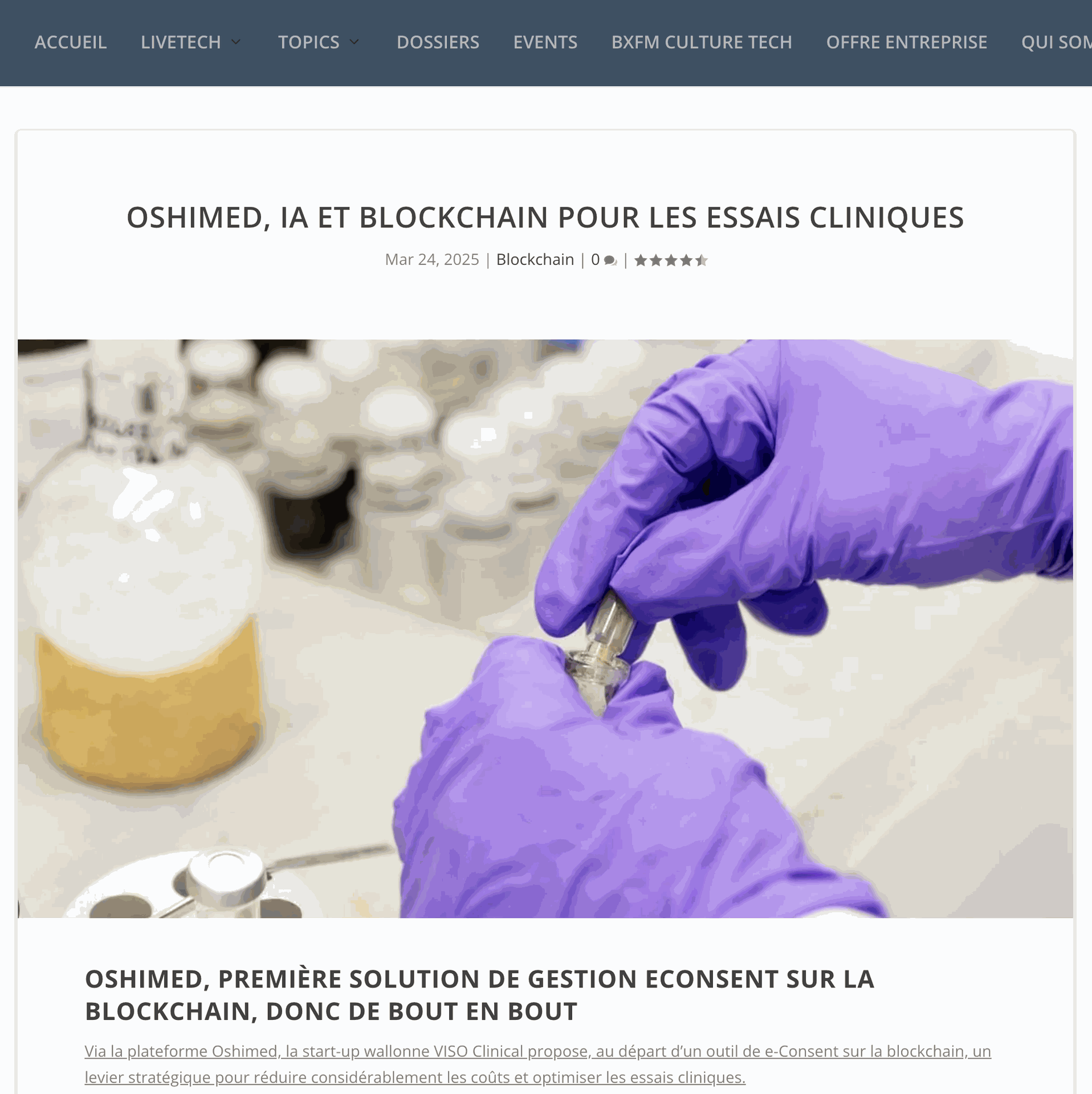 Viso Clinical & Oshimed dans la presse Solutions Magazine